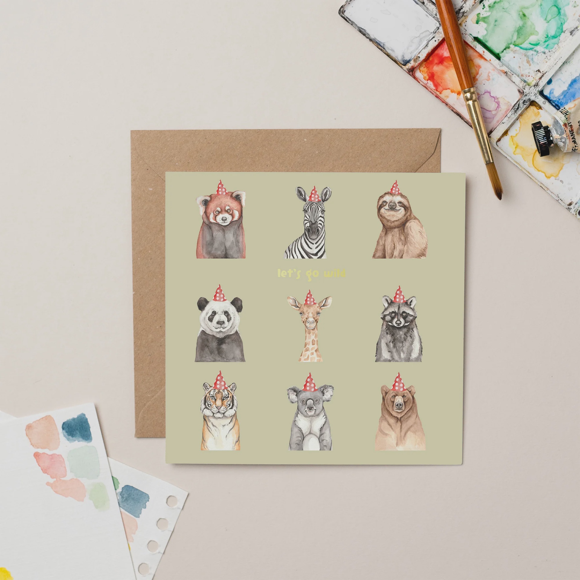 Let’s Go Wild Birthday card with Gold Foil Let's Go Wild Birthday card with Gold Foil