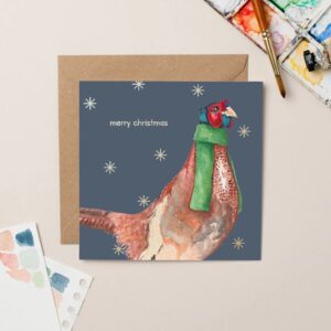 Gold Foil Pheasant Christmas Card Gold Foil Pheasant Christmas Card