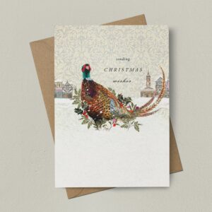 Pheasant Christmas Scene Christmas Card