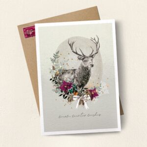Warm Winter Wishes Stag Christmas Card
