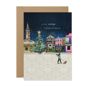 “Christmas Shops Street” Christmas Card