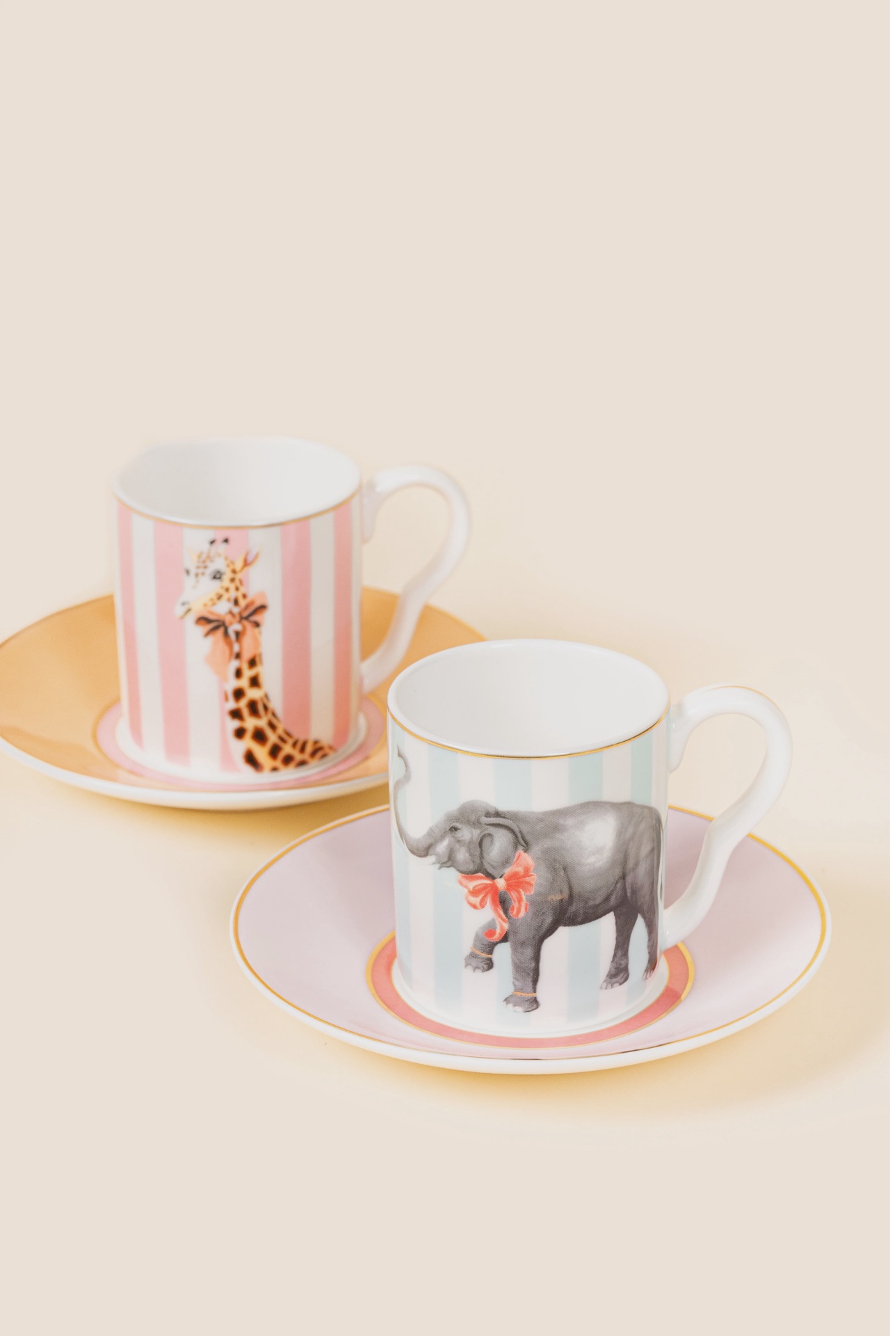 Yvonne Ellen Animal Espresso Cup & Saucers (Set of 2) Yvonne Ellen Animal Espresso Cup & Saucers (Set of 2)