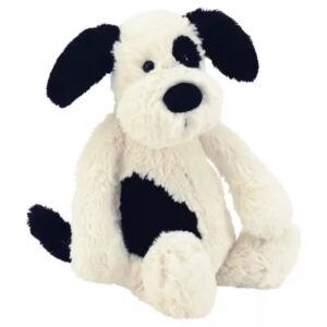 Jellycat Bashful Black & Cream Puppy medium