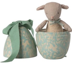 Easter egg with micro lamb, Small – Dusty mint Easter egg with micro lamb, Small Dusty mint