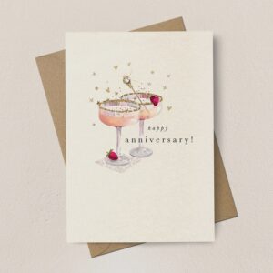 Happy Anniversary Coupe Glasses Card