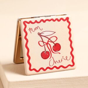 Mon Cherie Cherry Print Compact Mirror Mon Cherie Cherry Print Compact Mirror