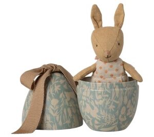 Easter egg with micro rabbit, Small – Dusty blue Easter egg with micro rabbit, Small Dusty blue