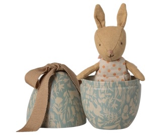 Easter egg with micro rabbit, Small – Dusty blue Easter egg with micro rabbit, Small Dusty blue