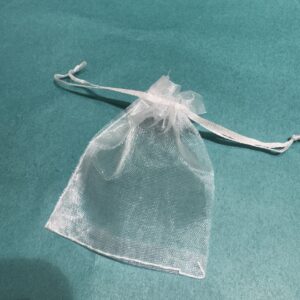 White Organza Toe String Bag small