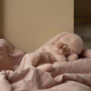 Sleeping bunny plush, Small Powder