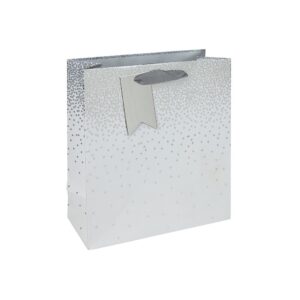 White Silver Stars Gift Bag Medium White Silver Stars Gift Bag Medium