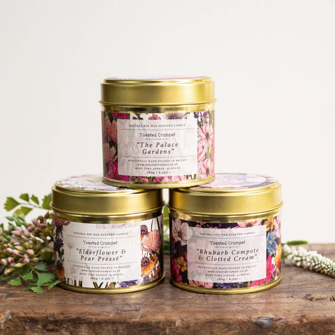 Rhubarb Compote & Clotted Cream Candle in a Matt Gold Tin 3 IMG 4777.jpeg