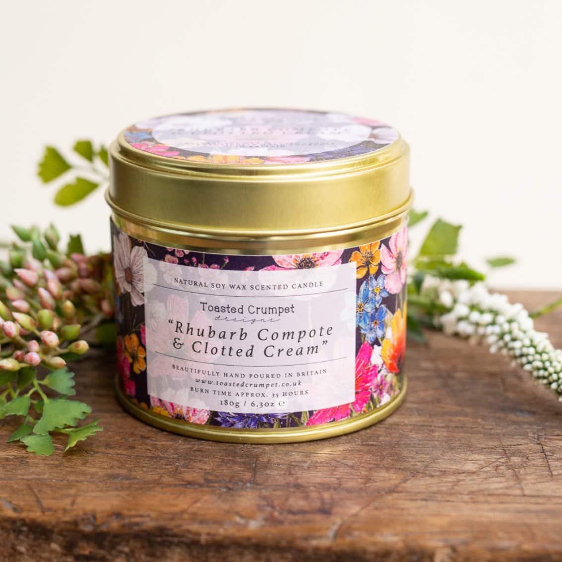 Rhubarb Compote & Clotted Cream Candle in a Matt Gold Tin 2 IMG 4779.jpeg