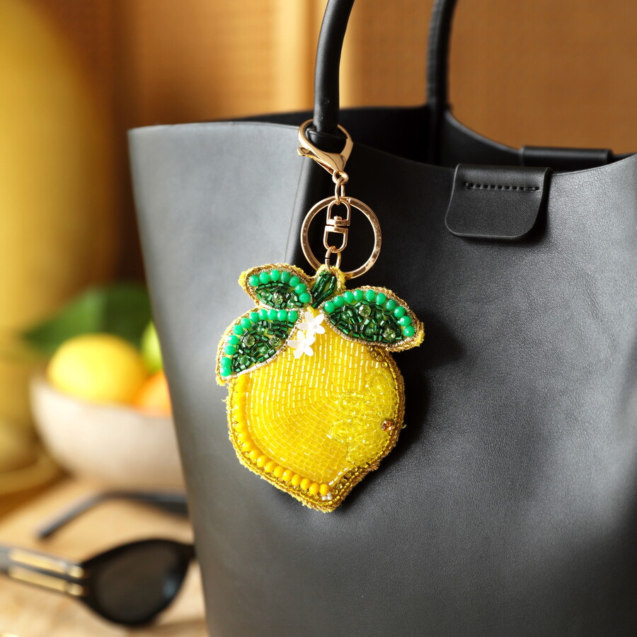 Beaded Lemon Keyring And Bag Charm 2 IMG 9686.jpeg