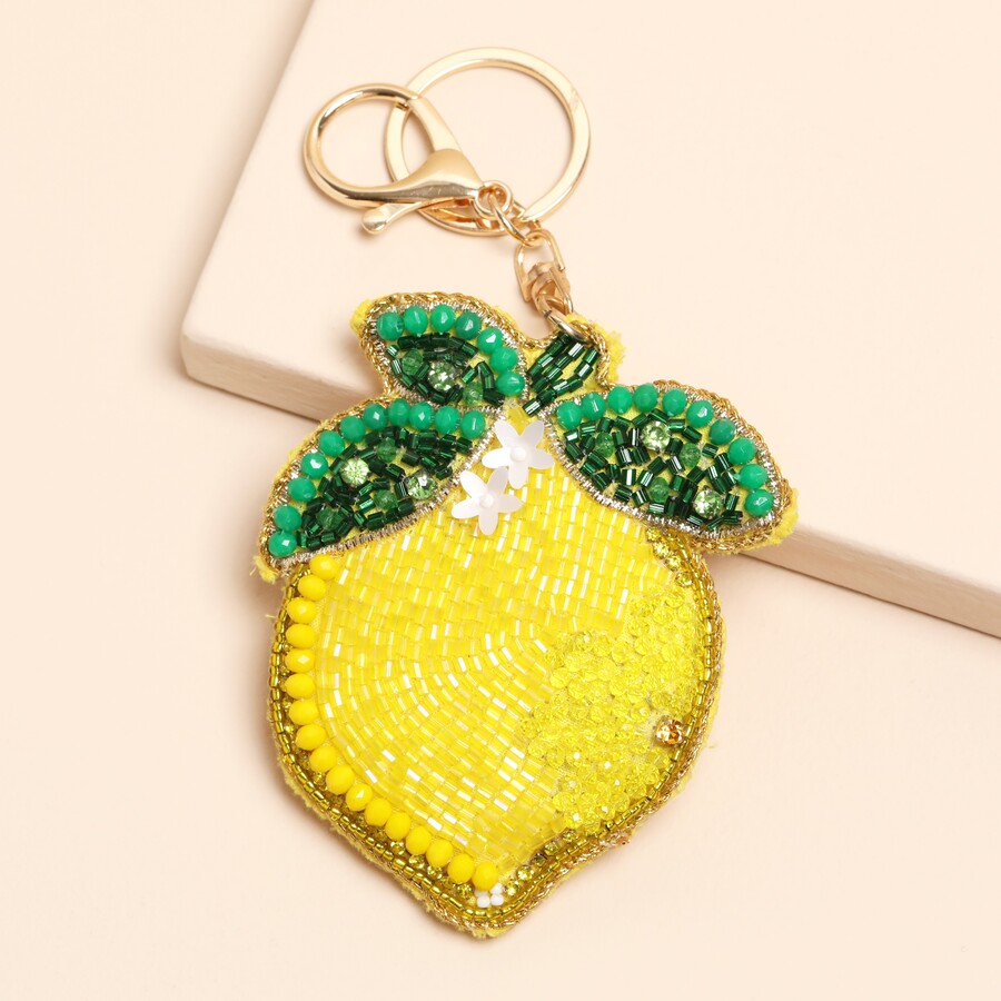 Beaded Lemon Keyring And Bag Charm IMG 9687.jpeg