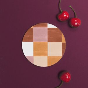 Gingerbread (Checkerboard) Round Coaster