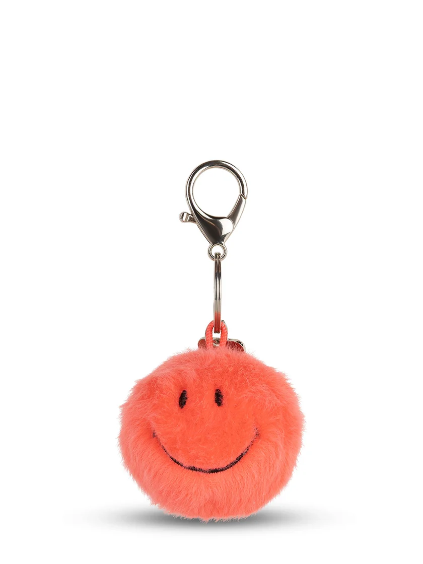 Smiley Keychain Eco Fuzzy – Coral IMG 9874.webp