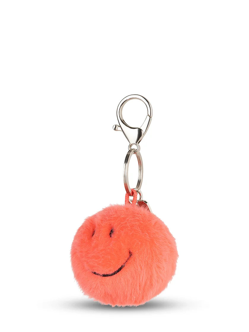 Smiley Keychain Eco Fuzzy – Coral 2 IMG 9875.webp