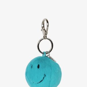 Smiley Keychain Eco Fuzzy Blue