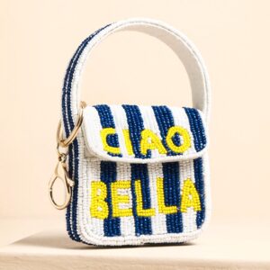 Beaded Ciao Bella Mini Handbag Keyring And Bag Charm Beaded Ciao Bella Mini Handbag Keyring And Bag Charm
