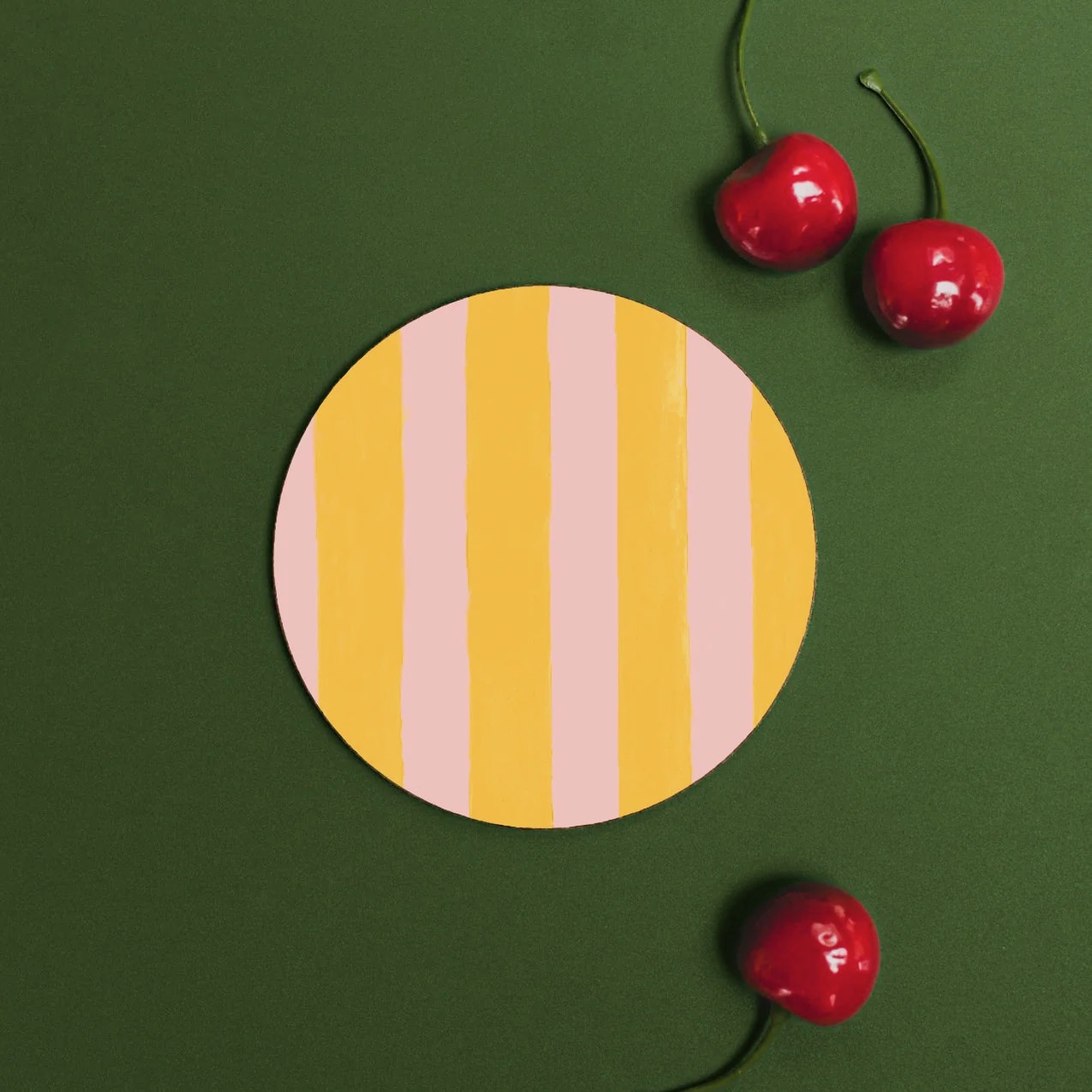 Mango & Peach (Stripes) Round Coaster IMG 0372.jpeg