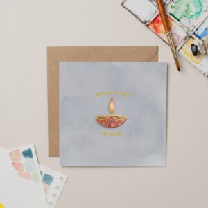 Diwali Candle card with Gold Foil Diwali Candle card with Gold Foil