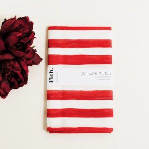 Crimson (Stripes) Tea Towel