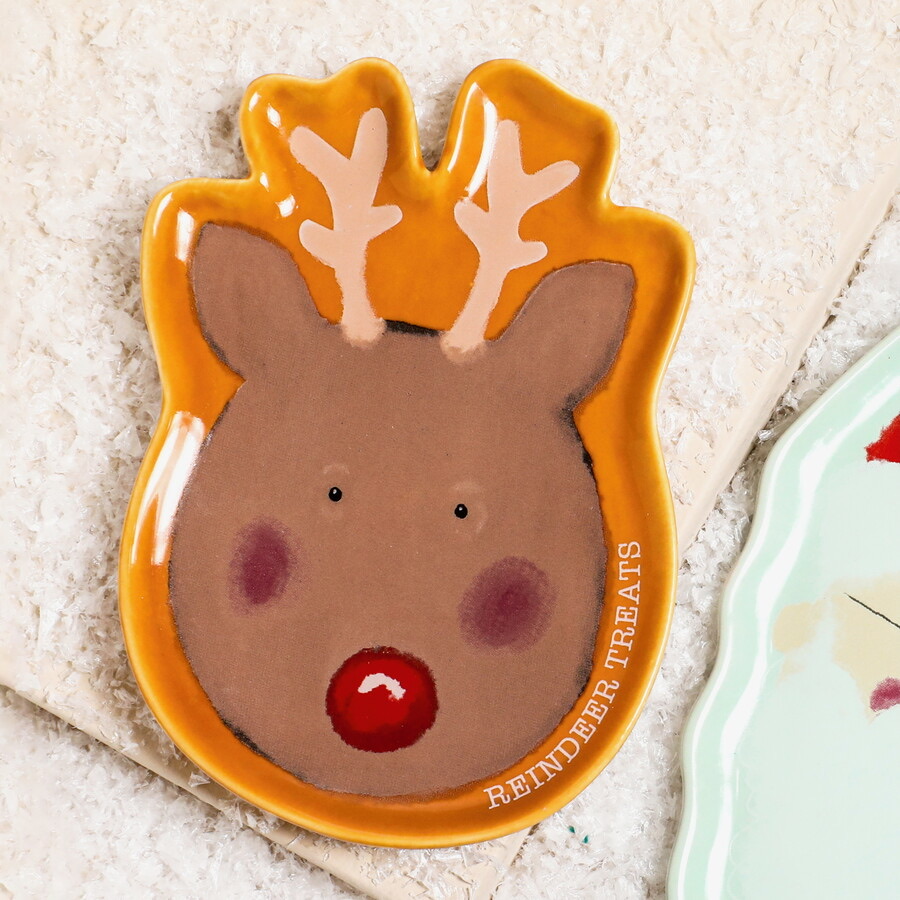 Set Of 2 Ceramic Christmas Santa And Reindeer Treat Plates 4 IMG 0787.jpeg