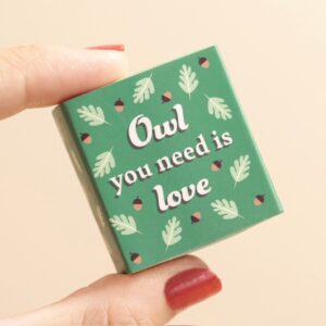 Tiny Matchbox Ceramic Owl Token