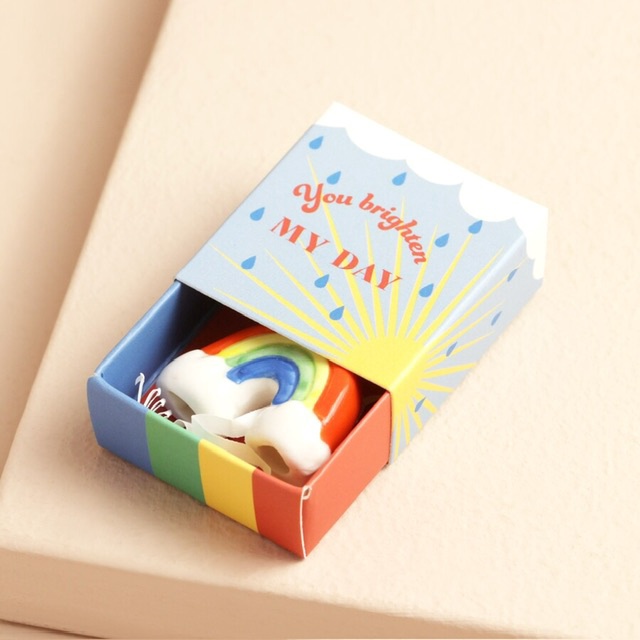 Tiny Matchbox Ceramic Rainbow Token Tiny Matchbox Ceramic Rainbow Token
