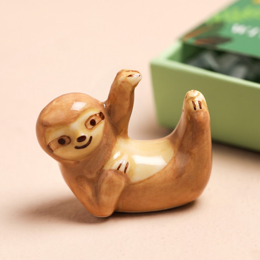 Tiny Matchbox Ceramic Sloth Token Tiny Matchbox Ceramic Sloth Token