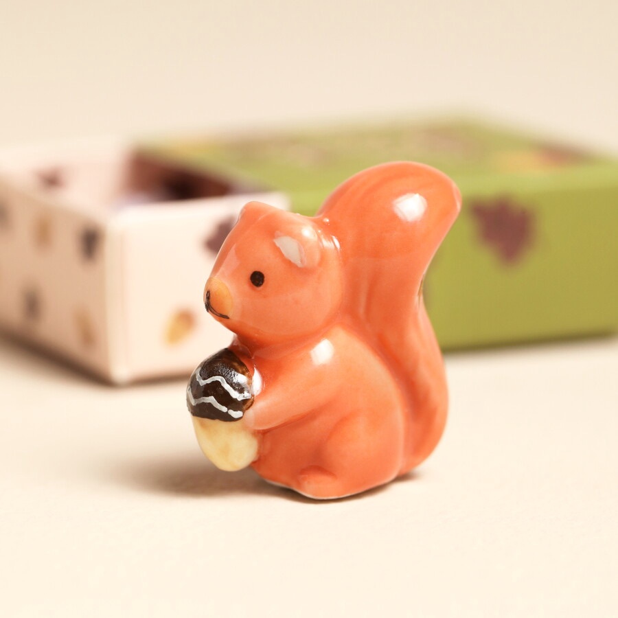 Tiny Matchbox Ceramic Squirrel Token Tiny Matchbox Ceramic Squirrel Token