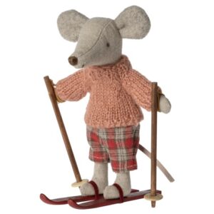 Winter mouse with ski set, Big sister Winter mouse with ski set, Big sister
