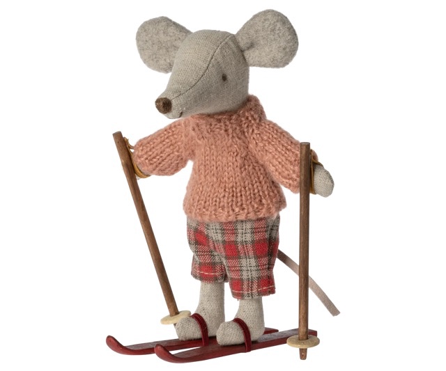 Winter mouse with ski set, Big sister Winter mouse with ski set, Big sister