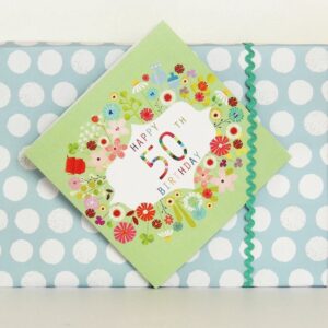 Floral 50th Birthday Card
