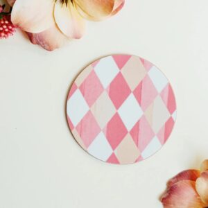 Ballet Pink & Rose (Harlequin) Round Coaster IMG 1031.jpeg
