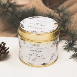 Pure Christmas Candle in a Matt Gold Tin IMG 1308.jpeg