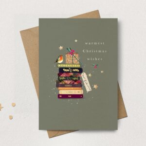 Christmas Book Stack Card Christmas Book Stack Card