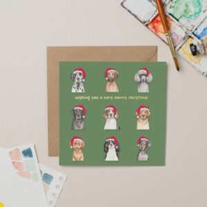 Christmas Dogs card with Gold Foil Christmas Dogs card with Gold Foil