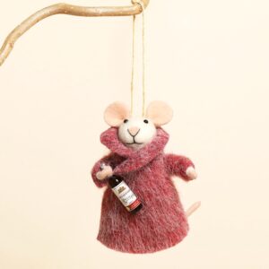 Felt Wine Bottle Mouse Hanging Decoration Felt Wine Bottle Mouse Hanging Decoration