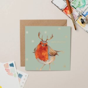 Gold Foil Robin Christmas Card Gold Foil Robin Christmas Card