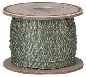 Maileg Ribbon, W: 6 mm x L: 25 m – Green/Gold Maileg Ribbon, W: 6 mm x L: 25 m Green/Gold