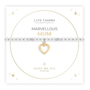Mum Silver and gold charm bracelet with Christmas sleeve