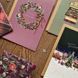 Robins and Fruit Wreath Card