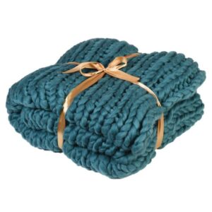 Teal Chunky Iceland Thick Yarn Blanket Teal Chunky Iceland Thick Yarn Blanket