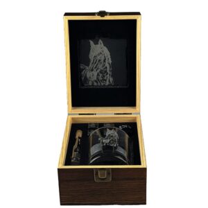 Drinks set in Wooden Gift Box – Horse Drinks set in Wooden Gift Box Horse