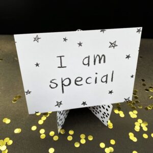 Box of 50 "I AM…" Children Positivity Cards including stand