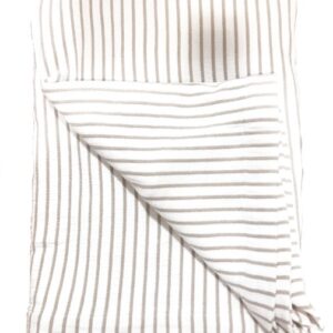 Hikari Taupe & White Striped Throw Hikari Taupe & White Striped Throw