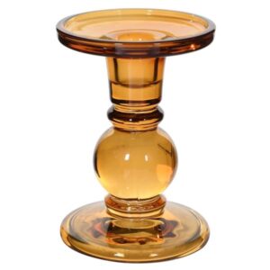 Tall Glass Amber Candleholder Tall Glass Amber Candleholder