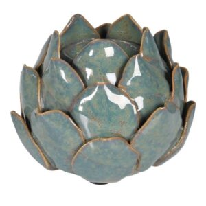 Green Ceramic Lotus Candle Holder Green Ceramic Lotus Candle Holder